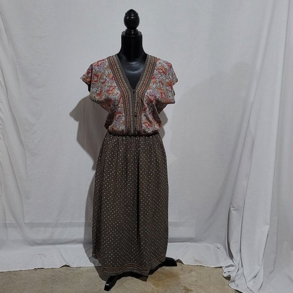 Eliza Sim Dresses & Skirts - Summer dress vintage Eliza Sim for Easie Originals boho retro square dot 1970s